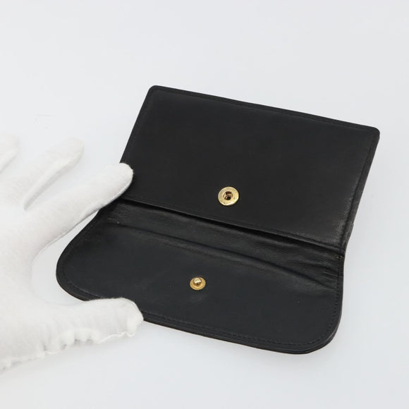 CHANEL Matelasse Pouch Lamb Skin Black Gold CC Auth 165304A