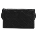 CHANEL Matelasse Pouch Lamb Skin Black Gold CC Auth 165304A-2