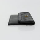 CHANEL Matelasse Pouch Lamb Skin Black Gold CC Auth 165304A-3