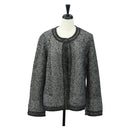 CHANEL Jacke Tweed 40 Schwarz CC Auth 165307V-1