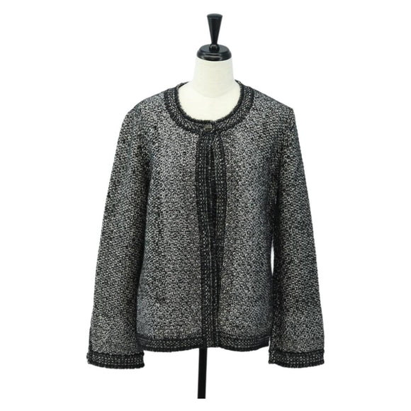 CHANEL Jacke Tweed 40 Schwarz CC Auth 165307V