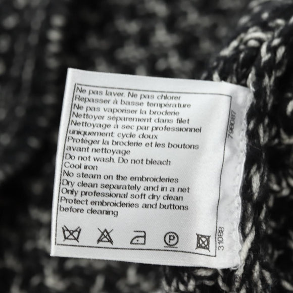 CHANEL Jacke Tweed 40 Schwarz CC Auth 165307V