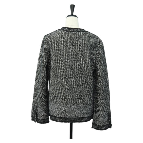 CHANEL Jacke Tweed 40 Schwarz CC Auth 165307V