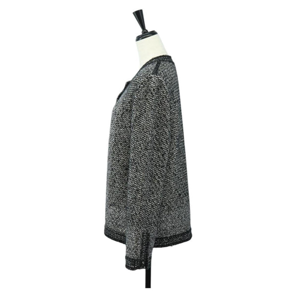 CHANEL Jacke Tweed 40 Schwarz CC Auth 165307V