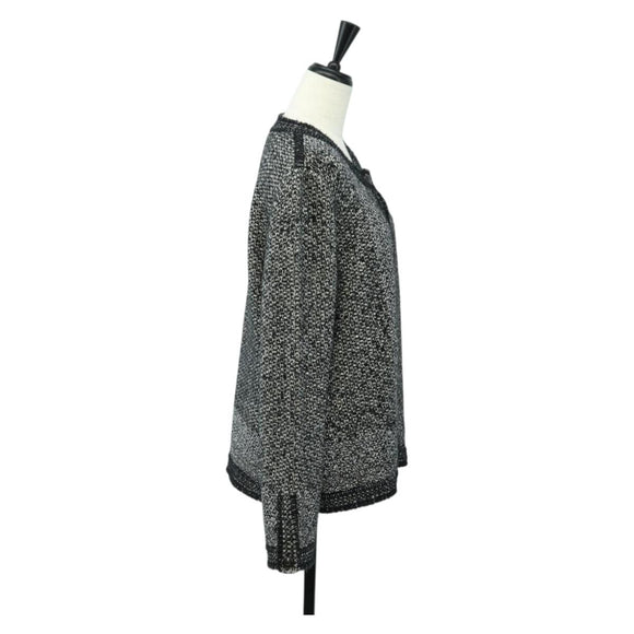 CHANEL Jacke Tweed 40 Schwarz CC Auth 165307V