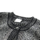 CHANEL Jacke Tweed 40 Schwarz CC Auth 165307V-5