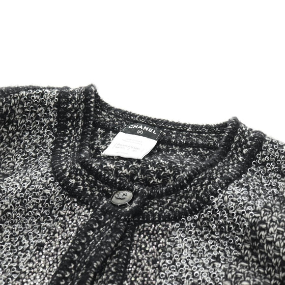 CHANEL Jacke Tweed 40 Schwarz CC Auth 165307V