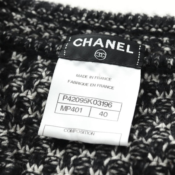 CHANEL Jacke Tweed 40 Schwarz CC Auth 165307V