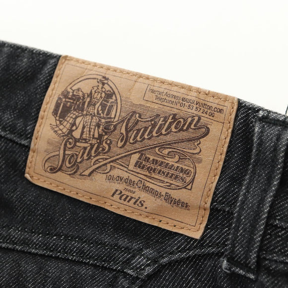 LOUIS VUITTON Broek Denim Zwart Meerkleurig LV Auth 165311V