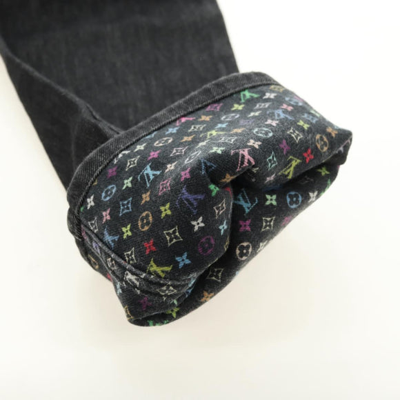 LOUIS VUITTON Broek Denim Zwart Meerkleurig LV Auth 165311V