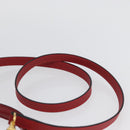 CELINE Hand Bag Leather 2way Red Gold Auth 165350-15