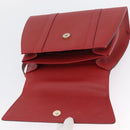 CELINE Hand Bag Leather 2way Red Gold Auth 165350-20