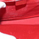 CELINE Hand Bag Leather 2way Red Gold Auth 165350-22