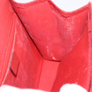 CELINE Hand Bag Leather 2way Red Gold Auth 165350-23