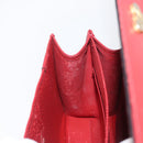 CELINE Hand Bag Leather 2way Red Gold Auth 165350-26