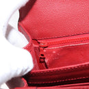CELINE Hand Bag Leather 2way Red Gold Auth 165350-27