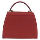 CELINE Hand Bag Leather 2way Red Gold Auth 165350-2