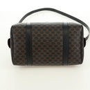 CELINE Macadam Canvas Hand Bag PVC Leather 2way Black Gold Auth 165352A-5