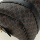 CELINE Macadam Canvas Hand Bag PVC Leather 2way Black Gold Auth 165352A-16