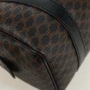 CELINE Macadam Canvas Hand Bag PVC Leather 2way Black Gold Auth 165352A-18
