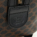 CELINE Macadam Canvas Hand Bag PVC Leather 2way Black Gold Auth 165352A-19