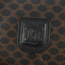 CELINE Macadam Canvas Hand Bag PVC Leather 2way Black Gold Auth 165352A-20