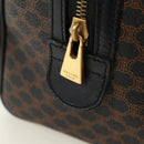 CELINE Macadam Canvas Hand Bag PVC Leather 2way Black Gold Auth 165352A-21