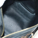 CELINE Macadam Canvas Hand Bag PVC Leather 2way Black Gold Auth 165352A-10