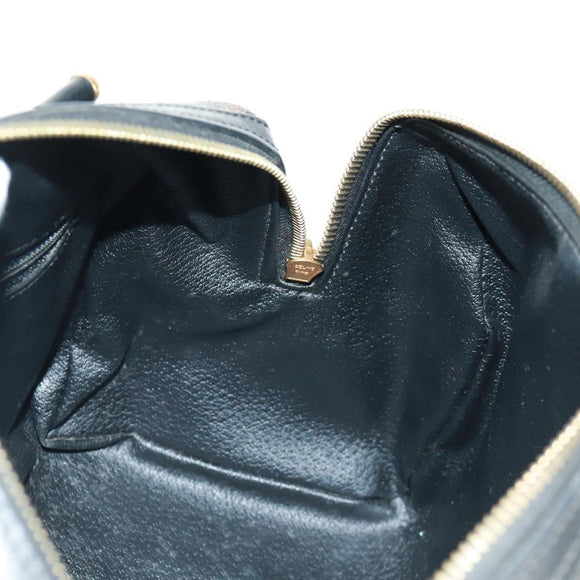 CELINE Macadam Canvas Hand Bag PVC Leather 2way Black Gold Auth 165352A