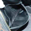 CELINE Macadam Canvas Hand Bag PVC Leather 2way Black Gold Auth 165352A-25