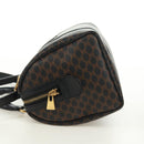 CELINE Macadam Canvas Hand Bag PVC Leather 2way Black Gold Auth 165352A-3
