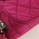 PRADA Chain Shoulder Bag Nylon Pink Silver Auth 165354V-15