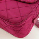 PRADA Chain Shoulder Bag Nylon Pink Silver Auth 165354V-16