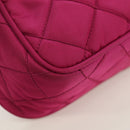 PRADA Chain Shoulder Bag Nylon Pink Silver Auth 165354V-17