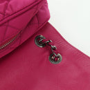 PRADA Chain Shoulder Bag Nylon Pink Silver Auth 165354V-21