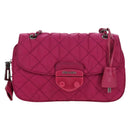 PRADA Chain Shoulder Bag Nylon Pink Silver Auth 165354V-13