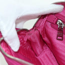 PRADA Chain Shoulder Bag Nylon Pink Silver Auth 165354V-25