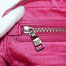 PRADA Chain Shoulder Bag Nylon Pink Silver Auth 165354V-26