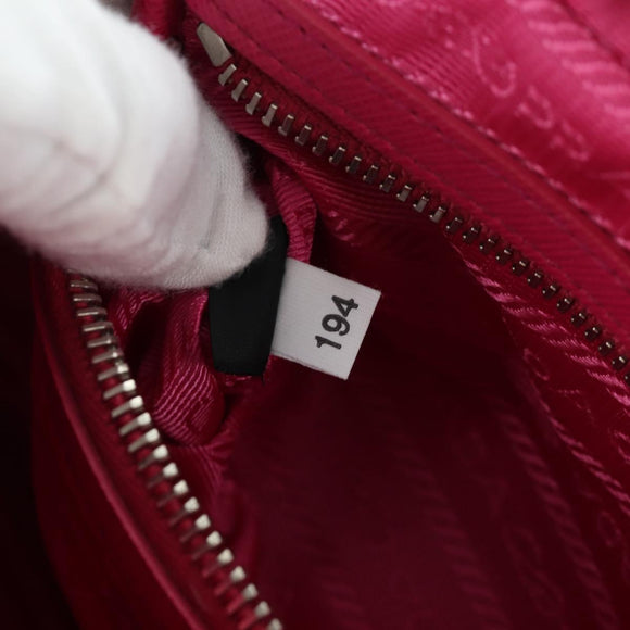PRADA Chain Shoulder Bag Nylon Pink Silver Auth 165354V