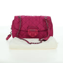 PRADA Chain Shoulder Bag Nylon Pink Silver Auth 165354V-12