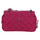PRADA Chain Shoulder Bag Nylon Pink Silver Auth 165354V-2
