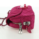 PRADA Chain Shoulder Bag Nylon Pink Silver Auth 165354V-3