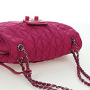 PRADA Chain Shoulder Bag Nylon Pink Silver Auth 165354V-6