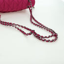 PRADA Chain Shoulder Bag Nylon Pink Silver Auth 165354V-7