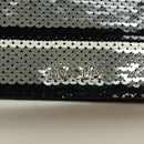 PRADA Chain Sequin Shoulder Bag Leather Black Silver Auth 165358-19