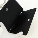 PRADA Chain Sequin Shoulder Bag Leather Black Silver Auth 165358-20