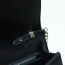 PRADA Chain Sequin Shoulder Bag Leather Black Silver Auth 165358-9