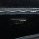 PRADA Chain Sequin Shoulder Bag Leather Black Silver Auth 165358-21