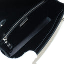PRADA Chain Sequin Shoulder Bag Leather Black Silver Auth 165358-10