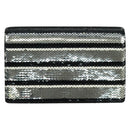 PRADA Chain Sequin Shoulder Bag Leather Black Silver Auth 165358-13